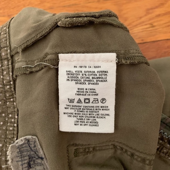 Flawed Anthropologie Hei Hei Olive Green Pants Size 4 - Picture 9 of 12